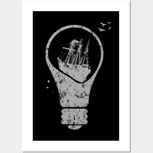 Light Bulb - Sail Ship Posters and Art